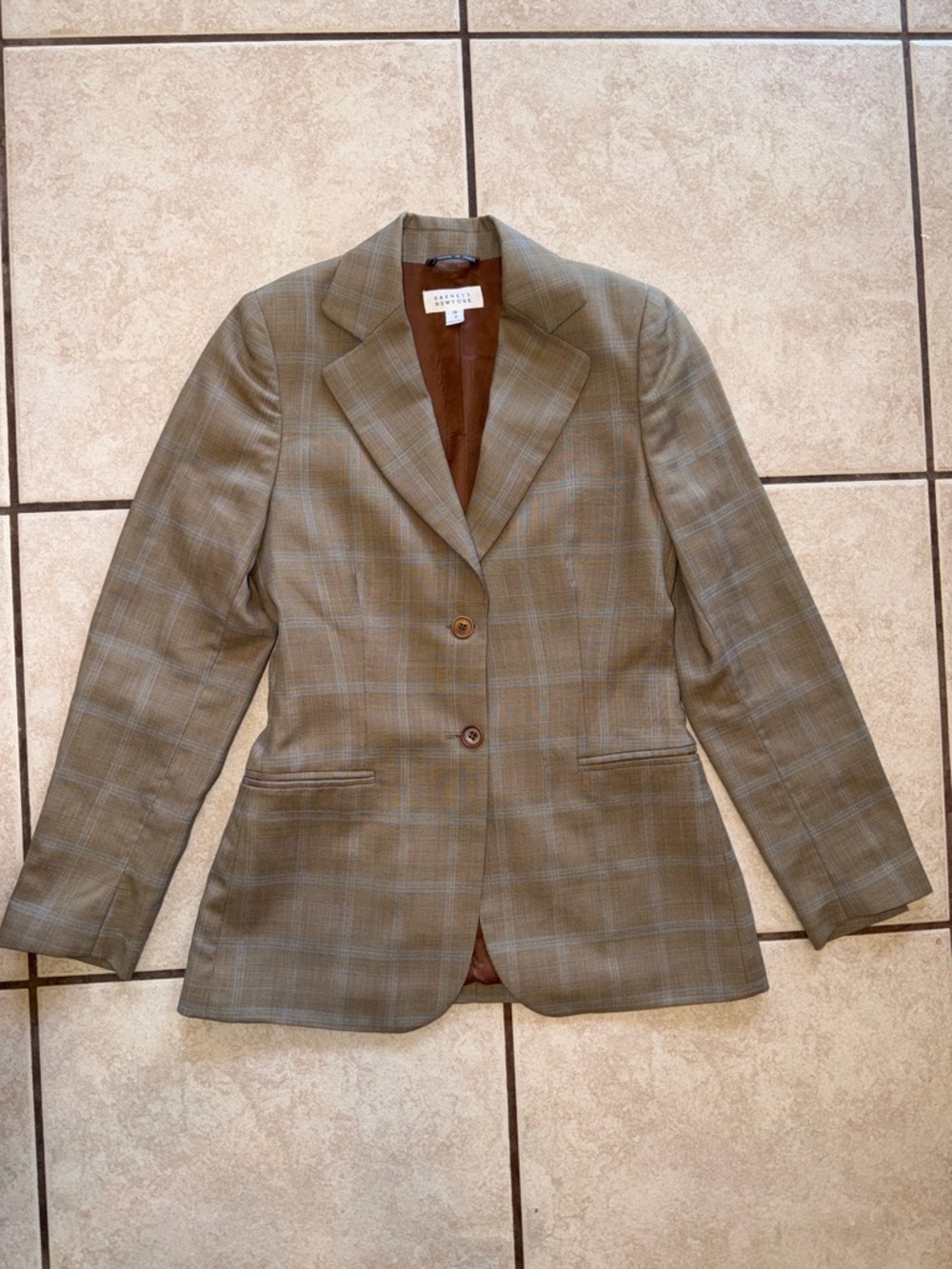 Barneys New York vintage Plaid 100% Wool Blazer